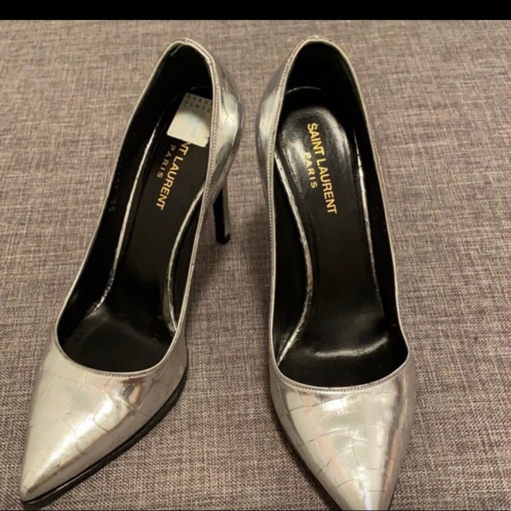 Saint Laurent silver heels